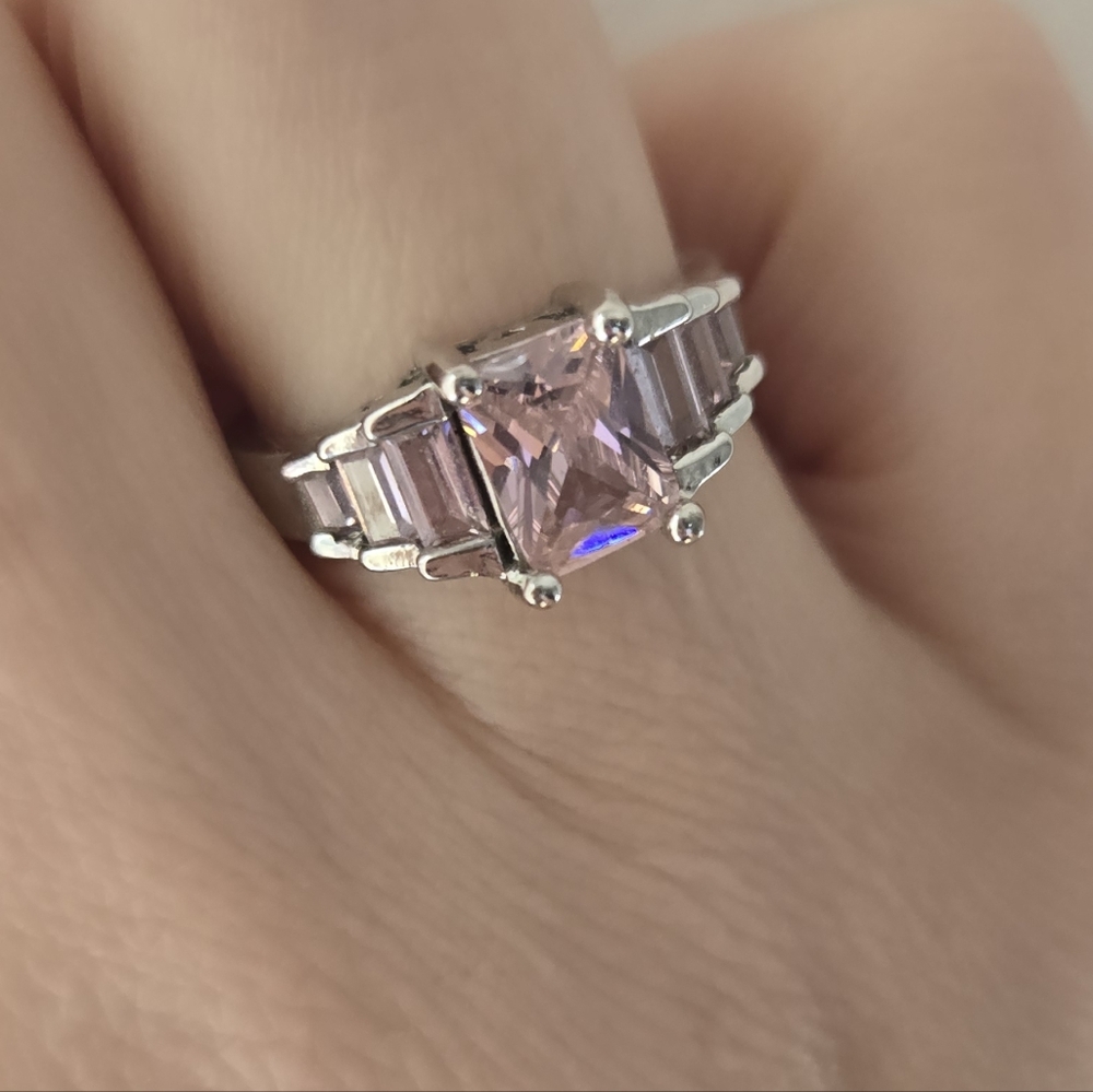 Pink Gem Sterling Silver Ring